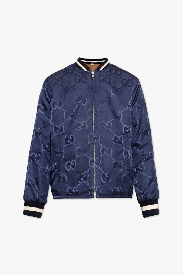 Gucci men's blue sequin bomber jacket sale